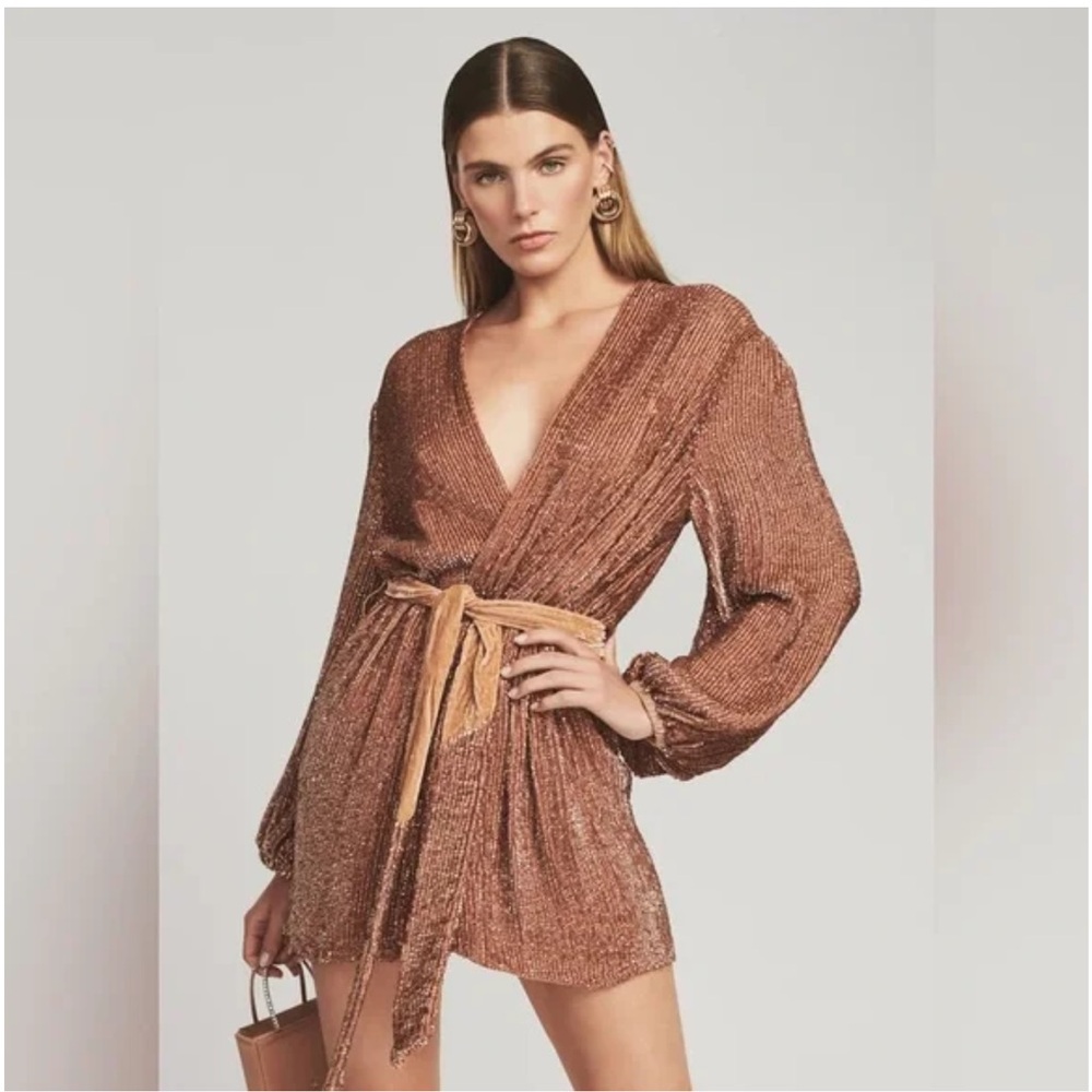 Retrofete Bronze Long Sleeve Dress